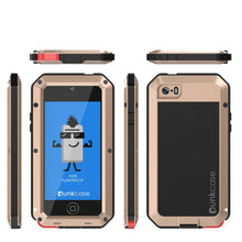 Load image into Gallery viewer, iPhone SE/5/5s Case, Punkcase® METALLIC Series GOLD w/ TEMPERED GLASS | Aluminum Frame (Color in image: Red)
