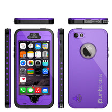 Load image into Gallery viewer, iPhone 5S/5 Waterproof Case, PunkCase StudStar Purple Case Water/Shock/Dirt Proof | Lifetime Warranty (Color in image: black)
