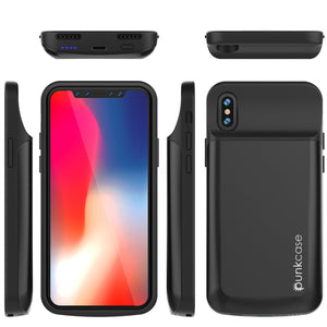 iPhone X Battery Case, PunkJuice 5000mAH Fast Charging Power Bank W/ Screen Protector | [Black] (Color in image: red)