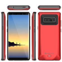 Load image into Gallery viewer, Galaxy Note 8 Battery Case, Punkcase 5000mAH Charger Case W/ Screen Protector | Integrated USB Port | IntelSwitch [Red] (Color in image: Black)
