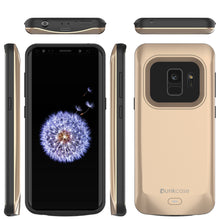 Charger l&#39;image dans la galerie, Galaxy S9 Battery Case, PunkJuice 5000mAH Fast Charging Power Bank W/ Screen Protector | Integrated USB Port | IntelSwitch | Slim, Secure and Reliable | Suitable for Samsung Galaxy S9 [Gold] (Color in image: Black)
