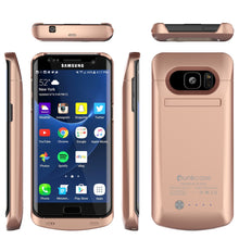 Charger l&#39;image dans la galerie, Galaxy S7 EDGE Battery Case, Punkcase 5200mAH Charger Case W/ Screen Protector | Integrated Kickstand &amp; USB Port | IntelSwitch [Rose Gold] (Color in image: Gold)
