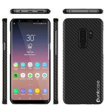 Charger l&#39;image dans la galerie, Galaxy S9 Plus Case, Punkcase CarbonShield, Heavy Duty &amp; Ultra Thin 2 Piece Dual Layer PU Leather Cover [shockproof][non slip] with PUNKSHIELD Screen Protector for Samsung S9 Plus [jet black] 
