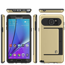 Charger l&#39;image dans la galerie, Galaxy Note 5 Case PunkCase CLUTCH Gold Series Slim Armor Soft Cover Case w/ Tempered Glass (Color in image: Black)
