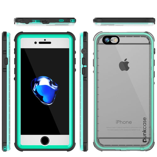 Apple iPhone 8 Waterproof Case, PUNKcase CRYSTAL Teal W/ Attached Screen Protector  | Warranty (Color in image: Teal)
