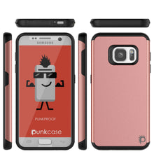 Load image into Gallery viewer, Galaxy s7 Case PunkCase Galactic Rose Gold Series Slim Armor Soft Cover Case w/ Tempered Glass (Color in image: pink)
