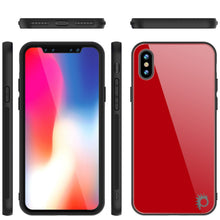 Load image into Gallery viewer, iPhone X Case, Punkcase GlassShield Ultra Thin Protective 9H Full Body Tempered Glass Cover W/ Drop Protection &amp; Non Slip Grip for Apple iPhone 10 [Red] (Color in image: Black)
