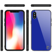 Load image into Gallery viewer, iPhone X Case, Punkcase GlassShield Ultra Thin Protective 9H Full Body Tempered Glass Cover W/ Drop Protection &amp; Non Slip Grip for Apple iPhone 10 [Blue] (Color in image: Black)
