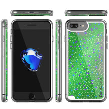 Charger l&#39;image dans la galerie, iPhone 7 Plus Case, PunkCase LIQUID Green Series, Protective Dual Layer Floating Glitter Cover (Color in image: gold)
