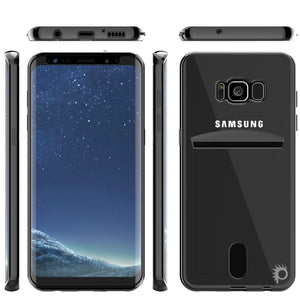 Galaxy S8 Plus Case, PUNKCASE® LUCID Black Series | Card Slot | SHIELD Screen Protector | Ultra fit (Color in image: Silver)