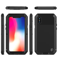 Charger l'image dans la galerie, iPhone X Metal Case, Heavy Duty Military Grade Rugged Black Armor Cover [shock proof] Hybrid Full Body Hard Aluminum &amp; TPU Design (Color in image: Gold)

