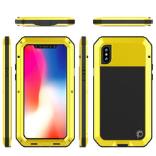 Charger l'image dans la galerie, iPhone X Metal Case, Heavy Duty Military Grade Rugged Armor Cover [shock proof] Hybrid Full Body Hard Aluminum &amp; TPU Design (Color in image: Black)
