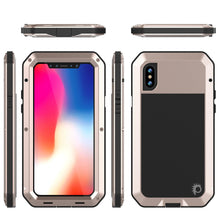 Charger l'image dans la galerie, iPhone X Metal Case, Heavy Duty Military Grade Rugged Black Armor Cover [shock proof] Hybrid Full Body Hard Aluminum &amp; TPU Design (Color in image: Black)
