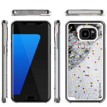 Load image into Gallery viewer, S7 Edge Case, Punkcase [Liquid Silver Series] Protective Dual Layer Floating Glitter Cover with lots of Bling &amp; Sparkle + PunkShield Screen Protector (Color in image: pink)
