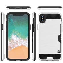 Load image into Gallery viewer, iPhone X Case, PUNKcase [SLOT Series] Slim Fit Dual-Layer Armor Cover &amp; Tempered Glass PUNKSHIELD Screen Protector for Apple iPhone X [White] (Color in image: White)

