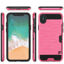 Charger l&#39;image dans la galerie, iPhone X Case, PUNKcase [SLOT Series] Slim Fit Dual-Layer Armor Cover &amp; Tempered Glass PUNKSHIELD Screen Protector for Apple iPhone X [Pink] (Color in image: Pink)
