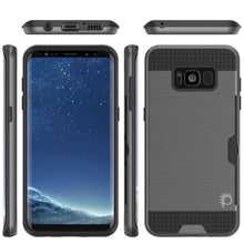 Load image into Gallery viewer, Galaxy S8 Case, PUNKcase [SLOT Series] [Slim Fit] Dual-Layer Armor Cover w/Integrated Anti-Shock System, Credit Card Slot [Grey] (Color in image: Pink)
