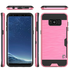 Load image into Gallery viewer, Galaxy S8 Plus Case, PUNKcase [SLOT Series] [Slim Fit] Dual-Layer Armor Cover w/Integrated Anti-Shock System, Credit Card Slot [Pink] (Color in image: Black)
