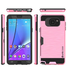 Charger l&#39;image dans la galerie, Galaxy Note 5 Case PunkCase SLOT Pink Series Slim Armor Soft Cover Case w/ Tempered Glass (Color in image: Silver)
