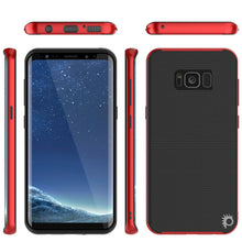 Load image into Gallery viewer, Galaxy S8 Case, PunkCase [Stealth Series] Hybrid 3-Piece Shockproof Dual Layer Cover [Non-Slip] [Soft TPU + PC Bumper] with PUNKSHIELD Screen Protector for Samsung S8 Edge [Red] (Color in image: Black)
