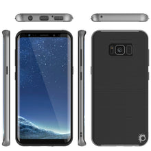 Load image into Gallery viewer, Galaxy S8 Case, PunkCase [Stealth Series] Hybrid 3-Piece Shockproof Dual Layer Cover [Non-Slip] [Soft TPU + PC Bumper] with PUNKSHIELD Screen Protector for Samsung S8 Edge [Silver] (Color in image: Black)
