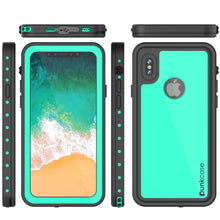 Load image into Gallery viewer, iPhone X Waterproof IP68 Case, Punkcase [Teal] [StudStar Series] [Slim Fit] [Dirtproof] (Color in image: teal)
