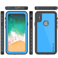 Load image into Gallery viewer, iPhone X Waterproof IP68 Case, Punkcase [Light blue] [StudStar Series] [Slim Fit] [Dirtproof] (Color in image: light blue)

