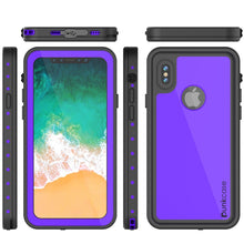 Load image into Gallery viewer, iPhone X Waterproof IP68 Case, Punkcase [Purple] [StudStar Series] [Slim Fit] [Dirtproof] (Color in image: purple)
