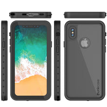 Load image into Gallery viewer, iPhone X Waterproof IP68 Case, Punkcase [Black] [StudStar Series] [Slim Fit] [Dirtproof] (Color in image: black)
