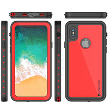 Load image into Gallery viewer, iPhone X Waterproof IP68 Case, Punkcase [Red] [StudStar Series] [Slim Fit] [Dirtproof] (Color in image: red)
