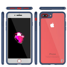 Charger l&#39;image dans la galerie, iPhone 7 PLUS Case [MASK Series] [NAVY] Full Body Hybrid Dual Layer TPU Cover W/ protective Tempered Glass Screen Protector (Color in image: pink)
