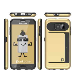 Galaxy S6 EDGE Case PunkCase CLUTCH Gold Series Slim Armor Soft Cover Case w/ Screen Protector (Color in image: White)