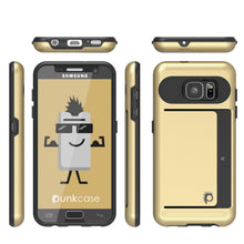 Load image into Gallery viewer, Galaxy s7 Case PunkCase CLUTCH Gold Series Slim Armor Soft Cover Case w/ Tempered Glass (Color in image: Black)
