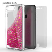 Load image into Gallery viewer, iPhone 8+ Plus Case, PunkCase LIQUID Pink Series, Protective Dual Layer Floating Glitter Cover (Color in image: rose)
