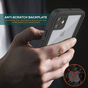 iPhone 12 Waterproof Case, Punkcase [Extreme Series] Armor Cover W/ Built In Screen Protector [Black] (Color in image: Light Blue)