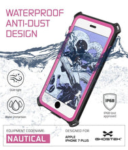 Charger l&#39;image dans la galerie, iPhone 8+ Plus Waterproof Case, Ghostek Nautical Series for iPhone 8+ Plus | Slim Underwater Protection | Adventure Duty | Swimming (Pink) (Color in image: Green)
