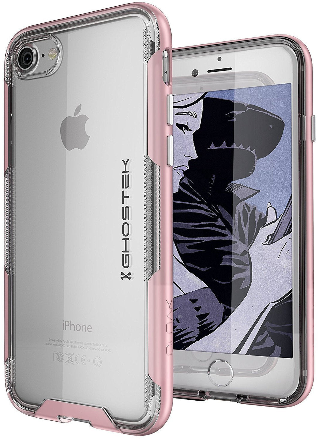 iPhone 8 Case, Ghostek Cloak 3 Series Case for iPhone 8 Case Clear Protective Case [Rose Pink] (Color in image: Pink)