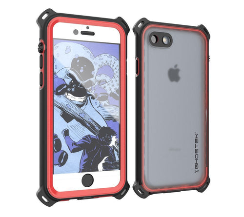 iPhone 7 Waterproof Case, Ghostek Nautical Series for iPhone 7 | Slim Underwater Protection | Adventure Duty | Ultra Fit | Swimming (Red) (Color in image: Red)