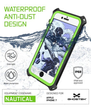 Charger l&#39;image dans la galerie, iPhone  8  Waterproof Case, Ghostek Nautical Series for iPhone  8  | Slim Underwater Protection| Adventure Duty | Ultra Fit | Swimming (Green) (Color in image: White)
