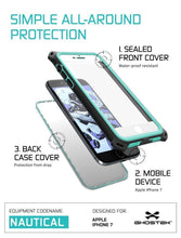 Charger l&#39;image dans la galerie, iPhone  8  Waterproof Case, Ghostek Nautical Series for iPhone  8  | Slim Underwater Protection | Adventure Duty | Ultra Fit | Swimming (Teal) (Color in image: White)

