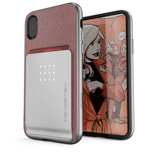 iPhone 7+ Plus Case, Ghostek Exec 2 Series for  iPhone 7+ Plus Protective Wallet Case [ROSE PINK] (Color in image: Black)