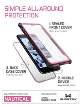 Load image into Gallery viewer, iPhone 7+ Plus case, Ghostek®  Nautical Series  for iPhone 7+ Plus Rugged Heavy Duty Case | Pink (Color in image: Black)
