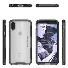 Load image into Gallery viewer, iPhone X Clear Case, Ghostek Cloak 3 Series Military Grade Standard Drop Tested | Slim &amp; Lightweight | Black (Color in image: Red)
