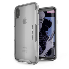 Load image into Gallery viewer, iPhone X Case, Ghostek Cloak 3 Series Ultra Slim Clear Hybrid Shockproof Protective Cover Designed for iPhone 10 – Supports Wireless Charging | Silver (Color in image: Pink)
