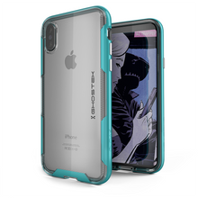 Load image into Gallery viewer, Ghostek Cloak 3 Series Apple iPhone X Clear Skin Gel With Reinforced Bumper | Wireless Charging Compatible | Teal (Color in image: Teal)
