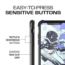 Load image into Gallery viewer, Ghostek Transparent iPhone X Case, Covert2 Series Resilient Rugged Armor Design | Supports AirPower Wireless Charging | Black (Color in image: Teal)
