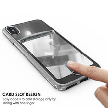 Charger l&#39;image dans la galerie, iPhone X Case, PUNKcase [LUCID Series] Slim Fit Protective Dual Layer Armor Cover W/ Scratch Resistant PUNKSHIELD Screen Protector [SILVER] (Color in image: Black)
