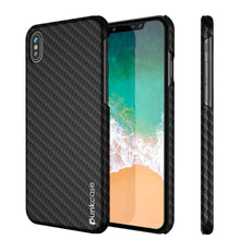 Charger l&#39;image dans la galerie, iPhone XS Max Case, Punkcase CarbonShield, Heavy Duty &amp; Ultra Thin 2 Piece Dual Layer [shockproof] (Color in image: Black)
