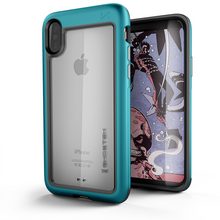 Charger l'image dans la galerie, Ghostek Atomic Slim Apple iPhone X Case, Rugged Heavy Duty Military Grade Cover | Industrial Strength Aluminum Alloy Frame + Raised Rubberized Corners &amp; Bezel | Face ID Compatible | Teal (Color in image: Teal)
