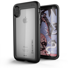Charger l'image dans la galerie, Ghostek Atomic Slim Hybrid iPhone X Case with Industrial Strength Military Drop Protection for Apple iPhone X 2017 | Supports Qi Wireless Charging | Works with Face ID | Black (Color in image: Black)
